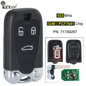Keyforkess 433MHz PCF7941 / ID46 Chip PN: 71740257 portachiavi a distanza per Alfa Romeo 159 Brera Spider 2005-2007 2008 2009 2010 2011