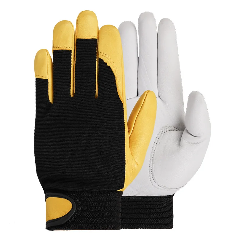 Work gloves cowhide leather workers work welding safety protection garden sports motorcycle driver wear-resistant gloves