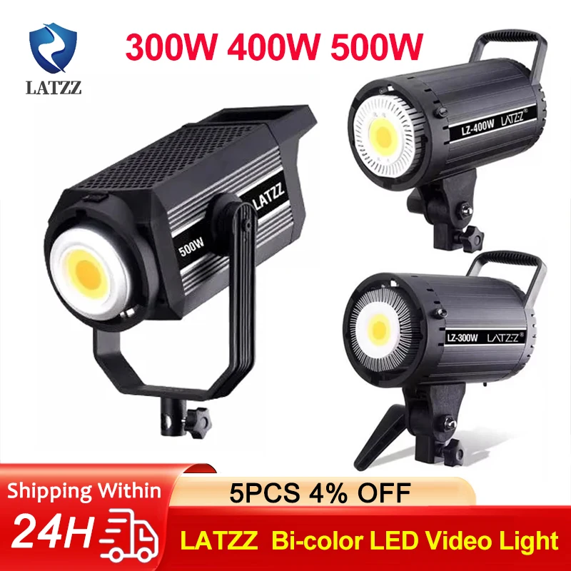LATZZ 500W LED Video Light Bi-color 300w 400w Continuous Output