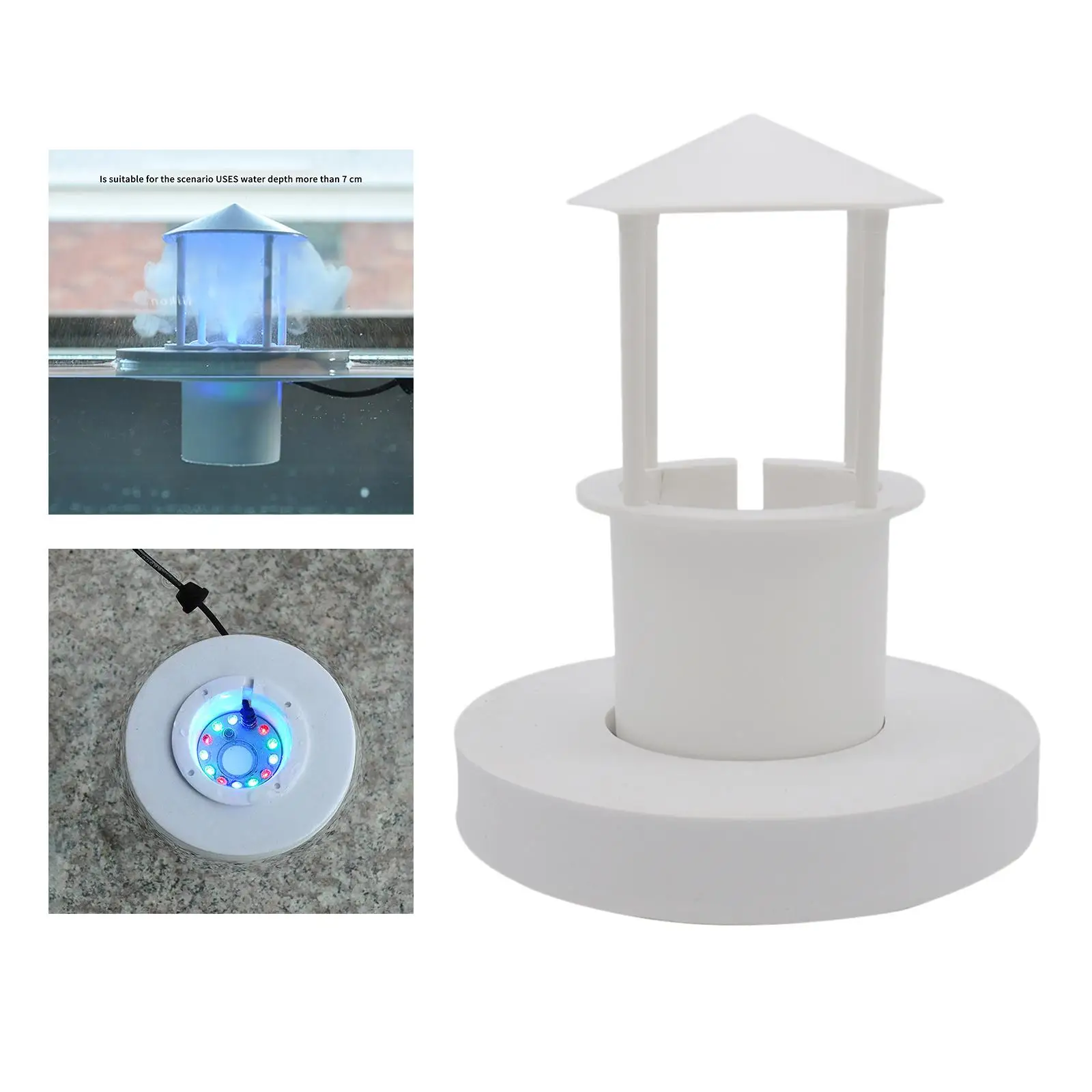 Mist Fog Maker Float Guard Colorful LED Light Landscape Fishtank Aquarium