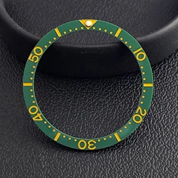 Flat Ceramic Bezel Insert with Blue - Green Luminous Finish - Watch Accessory Ring - 38mm (5 ceramic)
