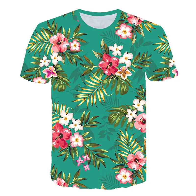 2022 Loose Women's Short Sleeve Pineapple Floral Botanical Leaf 3d Print O Neck T Shirt Summer Harajuku Ropa Mujer white t shirt women
