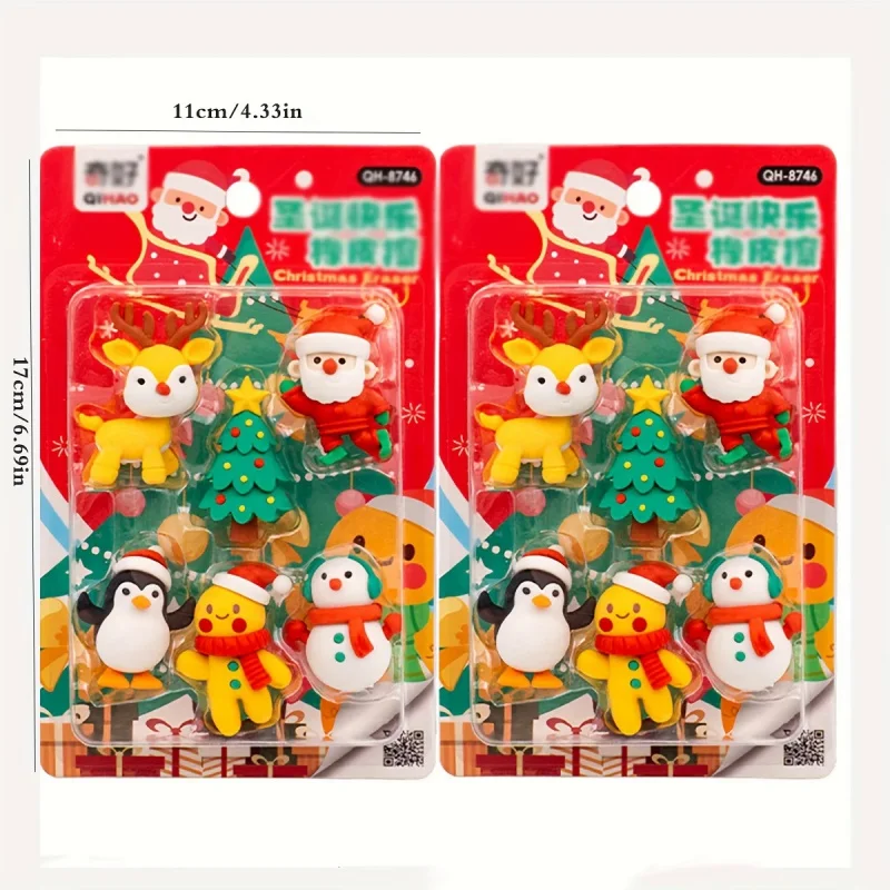 Christmas Assembled Eraser Cute Good-looking Christmas Decoration Decoration Primary School Student Cartoon Eraser