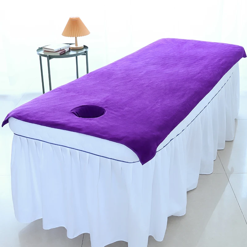 Beauty Bedsheet Cosmetic Salon Sheets Massage Treatment Soft Sheets Spa SPA Bed Table Cover Sheets with Hole 3