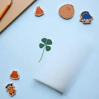 New 1/5/10Pcs Clear Green Lucky Clover Postcards Natural Grass Transparent Wishing Cards For Bookmarks