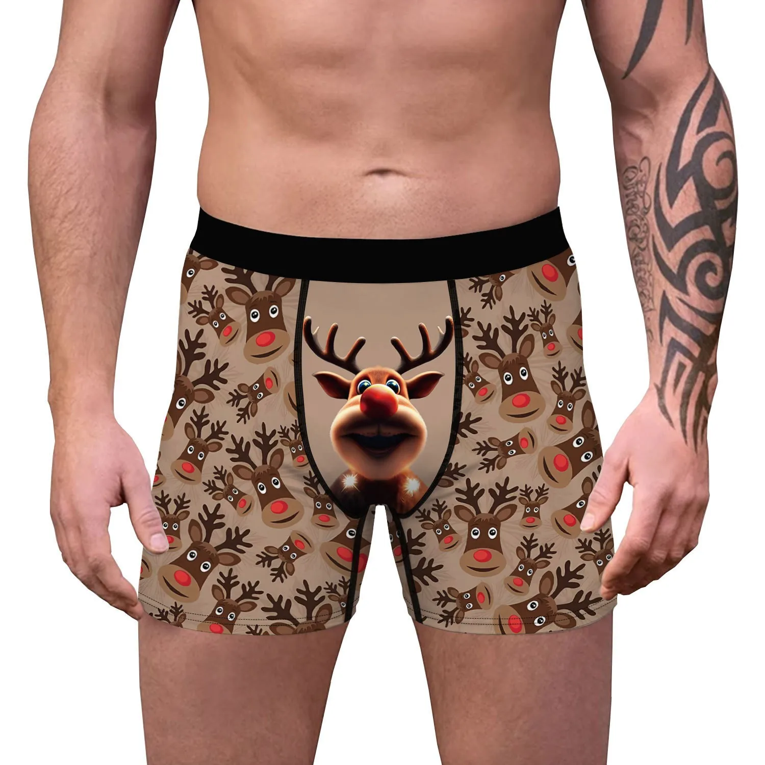 Men's Digital Printed Underwear Boxers Briefs Autumn