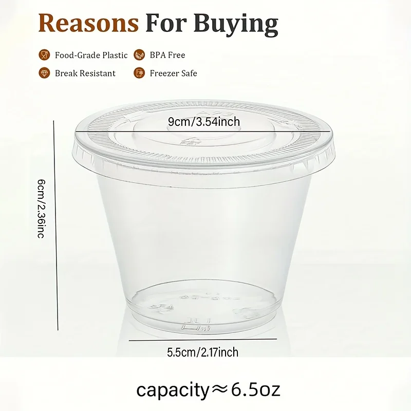 180 мл 50/100 шт. Одноразові прозорі пластикові стакани з кришками Пластикова чашка для пікніка на відкритому повітрі для весіль, заходів і вечірок