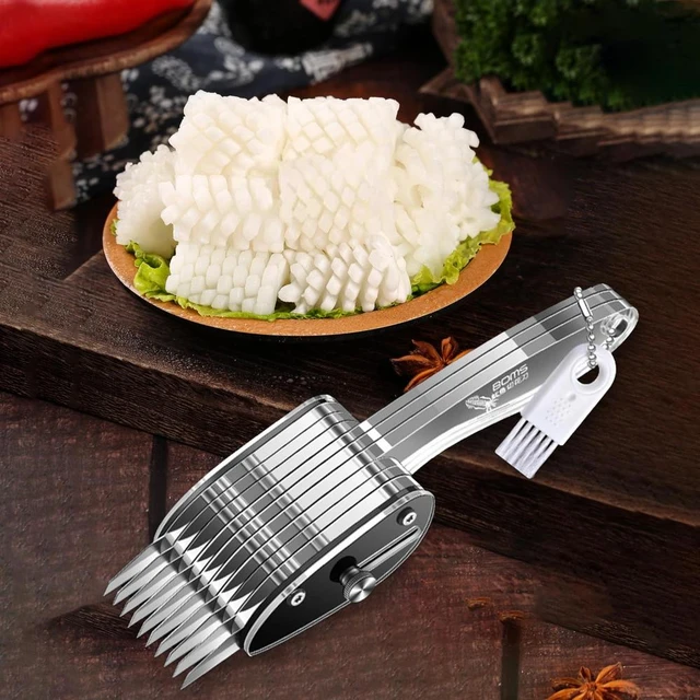 Saim Scallion Cutter Shred,Stainless Steel Green Onion Cutter Slicer Potato  Radish Vegetable Cutting Shredded Knife Kitchen Gadgets for Home Kitchen