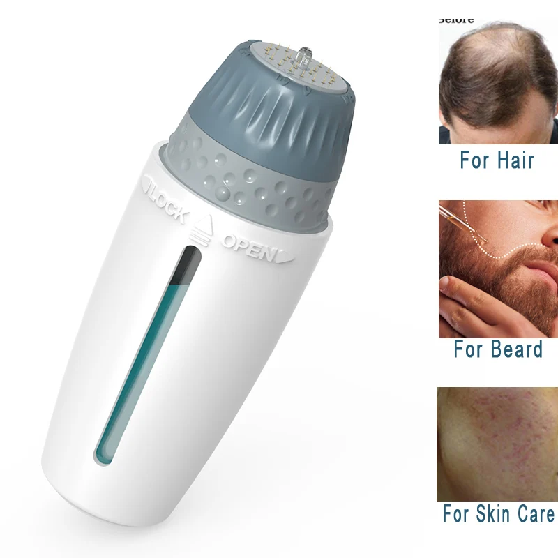 Barba Crescita Dei Capelli Microneedling Derma Timbro Applicatore Minoxidil Essenza Massaggio Per La Perdita Dei Capelli Del Cuoio Capelluto Diradamen