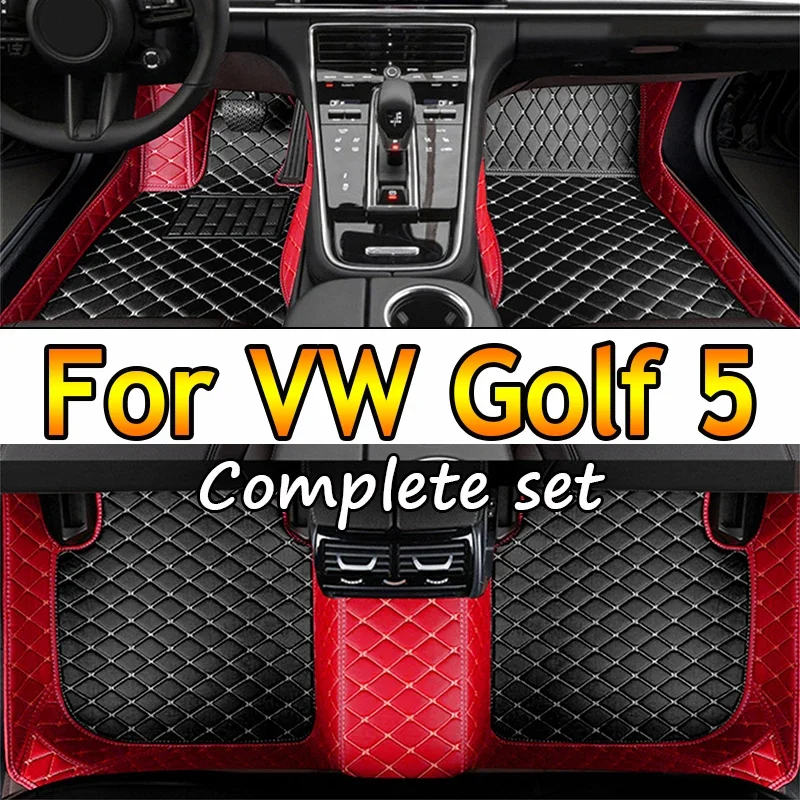 

Custom Made Leather Car Floor Mats For VW Volkswagen Golf 5 MK5 2004 2005 2006 2007 Carpets Rugs Foot Pads Accessories