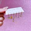 MIGGA 6pcs Mix and Match Cartoon Bear Pig Dangle Earrings Set Gold Color Cubic Zircon Women Jewelry 2