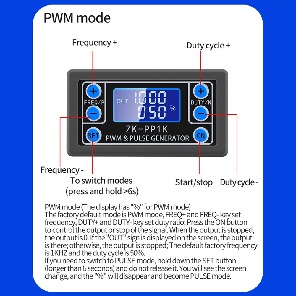 PWM 신호 발생기, 1 채널 PWM 펄스 주파수 발생기, 1Hz-150KHz 사이클 지연 드라이브 모듈, 주파수 듀티 사이클 조절 가능