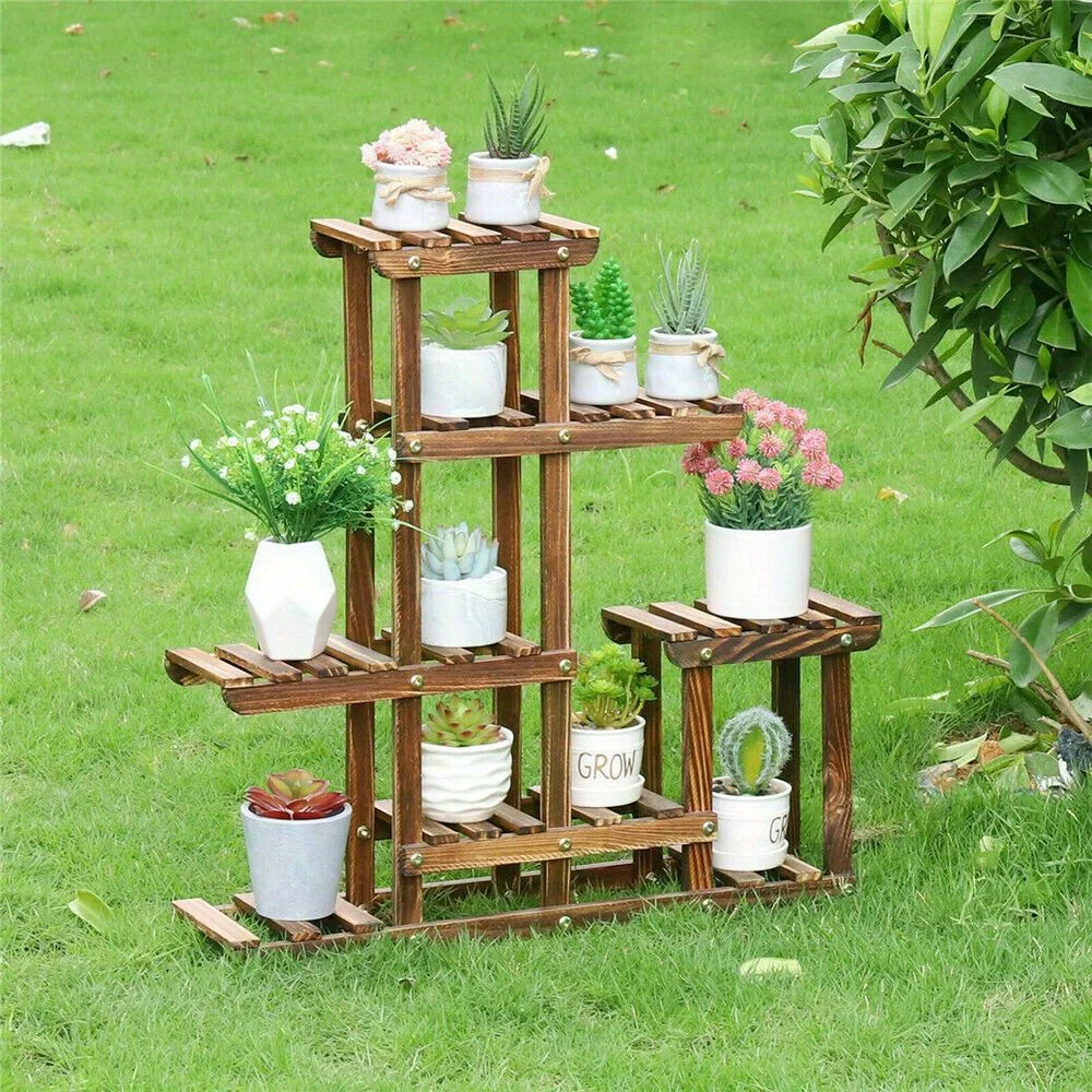 9 Potted Organize Shelves Corner Plant Shelf Holder High Low Flower Rack Stand