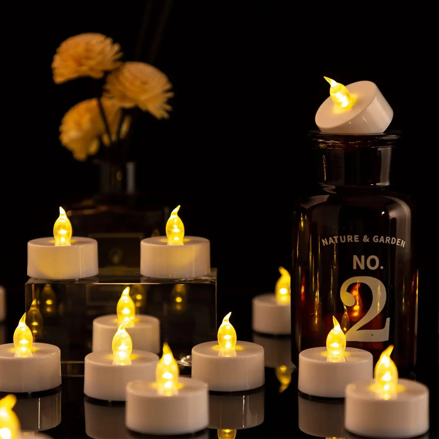 Battery-Powered LED Flickering Candles for a Warm Ambiance, Multipack