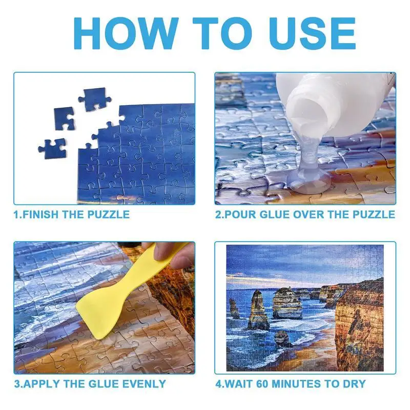 Jigsaw Puzzle Glue Puzzle Glue With Scraper 25ML/60ML DIY Handcraft