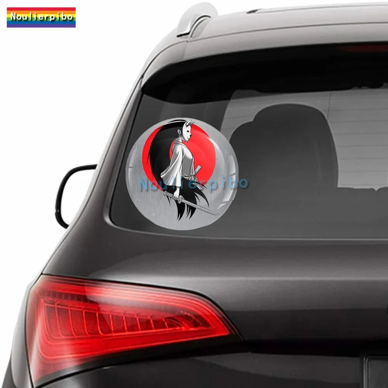 3D Stereo High Quality Epoxy Dome Car Sticker Japanese Samurai Sun Shi Blood Crow PVC Car Phone Laptop Trolley Case Vinyl Decal