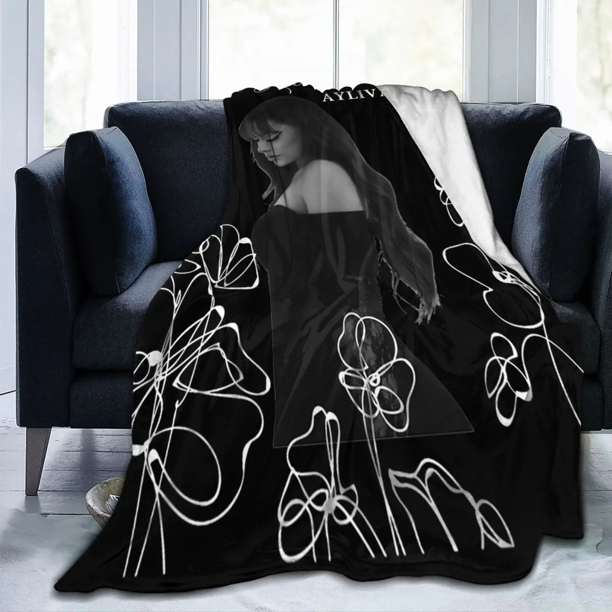 Ayliva In Liebe Flower Blankets Fleece Winter Breathable Soft Throw Blankets for Sofa Office Quilt 4