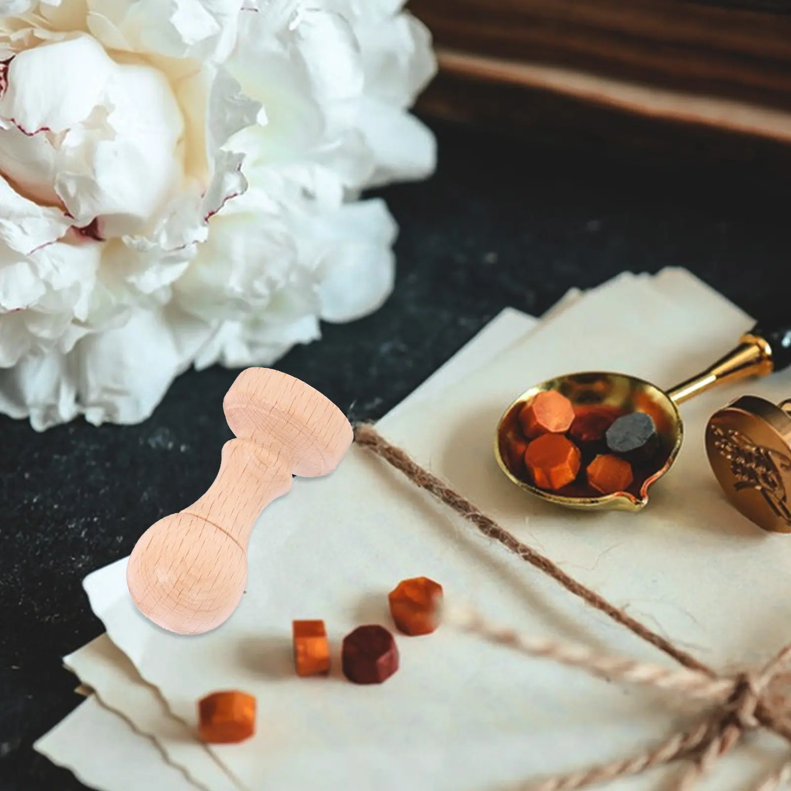 2Pcs 작은 섬세한 나무 DIY 스탬퍼 블랭크 씰 크리 에이 티브 공예 장식 핸..