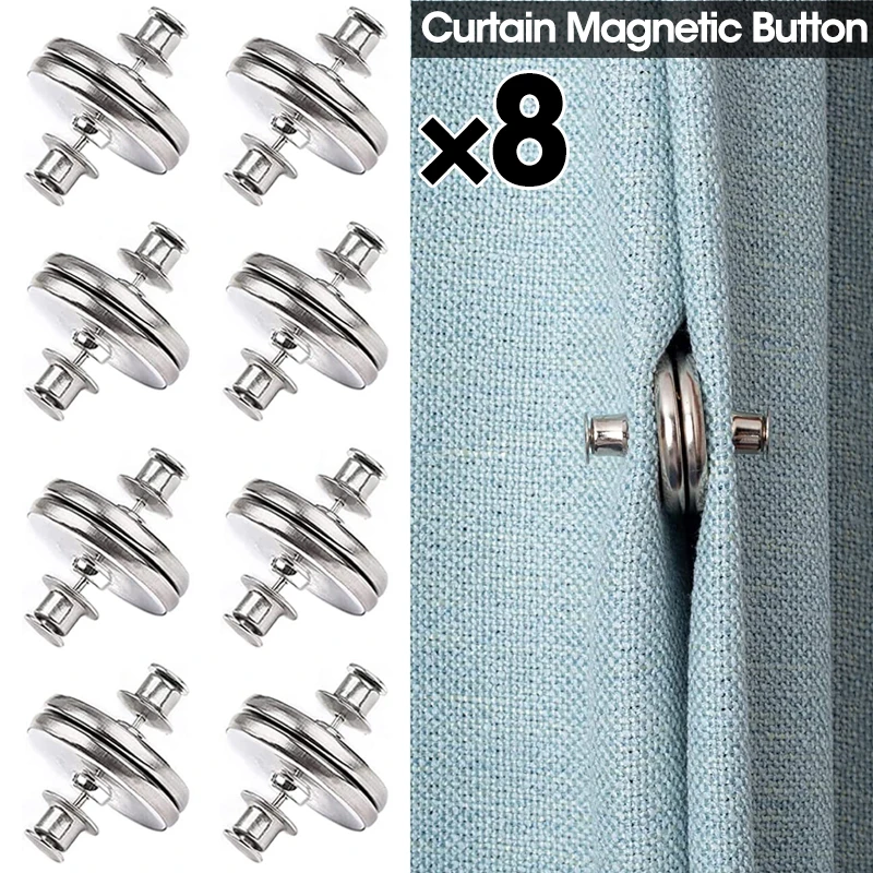 8 Pair Curtain Button Detachable Curtain Fixed Fastener Clip