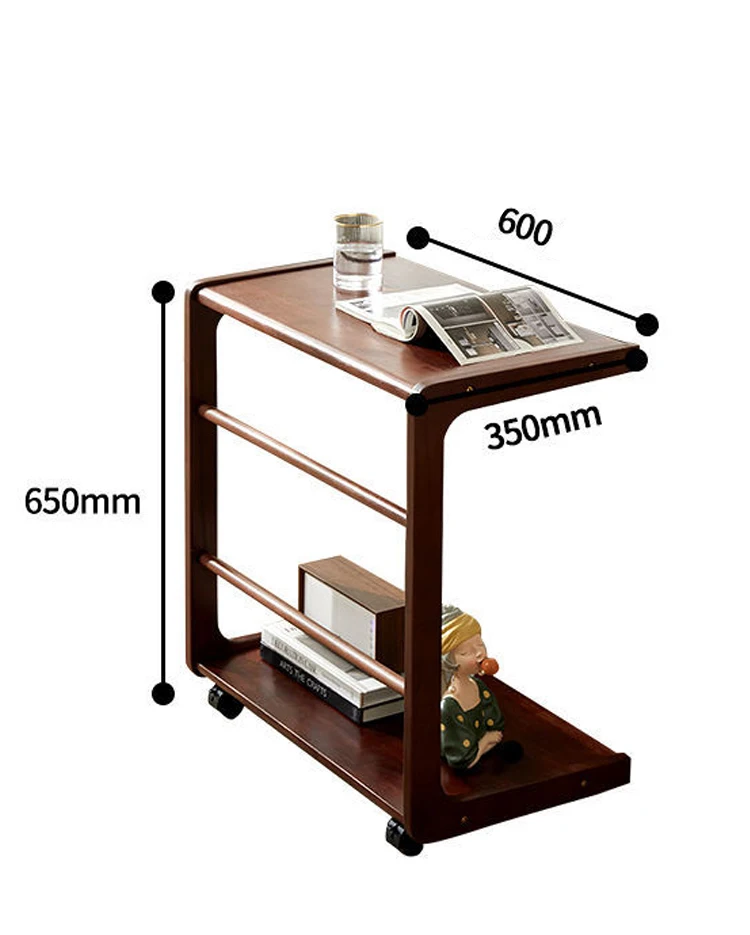 

Modern Simple 65cm High C-shaped Sofa Side Table Oak Log Bedroom Multi-function Snack Table Laptop Office