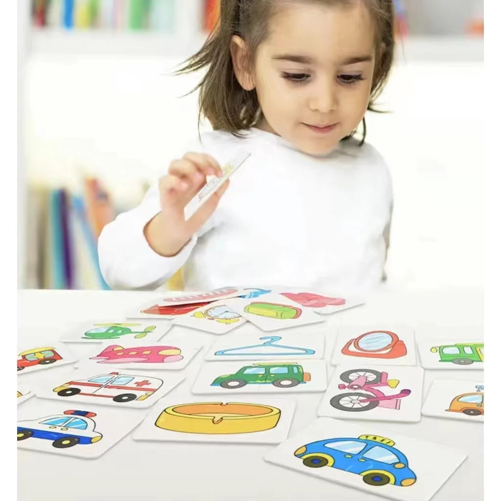 32 Pcs Enlightenment Card Matching Puzzle Early Education Cartoon Pattern Cognitive Toys for Boys and Girls