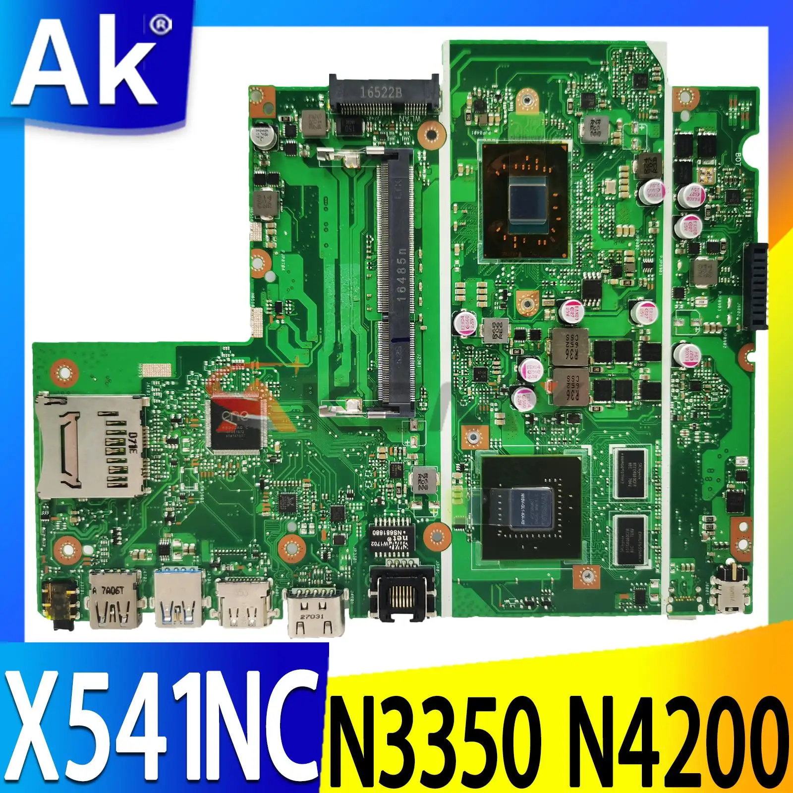 Placa-mãe Portátil X541nc para Asus X541n A541na A541nc R541n F541n com N4200 N3350 Gt810m 100 Teste