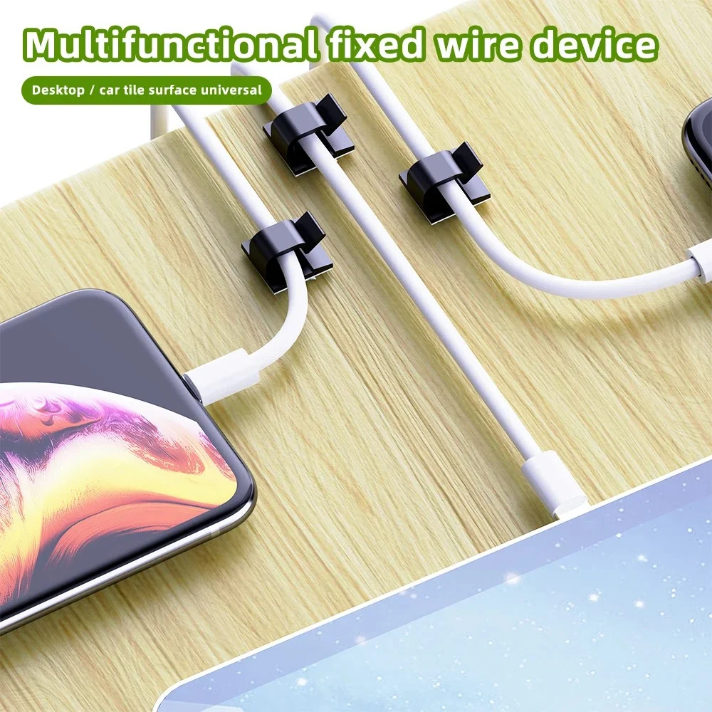 50PCS Wire Winder Cable Management Clip Line Clamp Protector Fixations Cord Holder Clearance Winder Clips Attache For Home