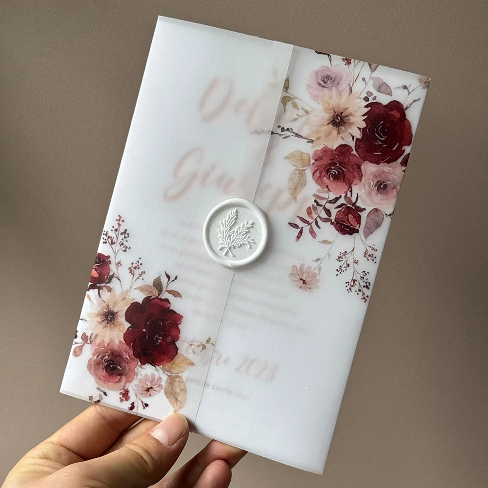 MotiMind 150-Pack Wildflower Vellum Paper - 5x7 Inch Translucent Sheets For Wedding Invitations, Save The Date Cards & DIY Crafts