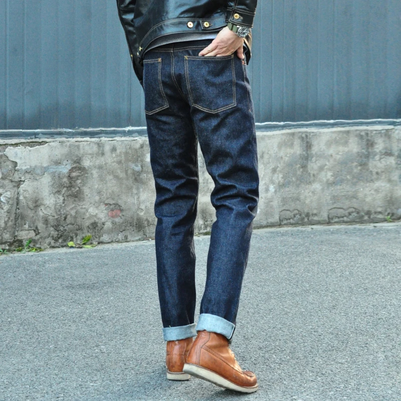 Saucezhan 310XX-18OZ  Jeans for Men Selvedge Denim Jeans Slim Fit Autumn and Winter Jeans Pants Zipper Fly Heavyweight 3