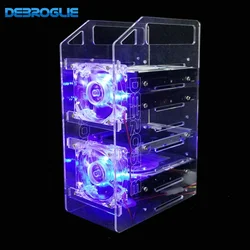 Transparent hard disk extension rack--3.5inch Desktop Computer external hard drives HDD Cage cooling for mining
