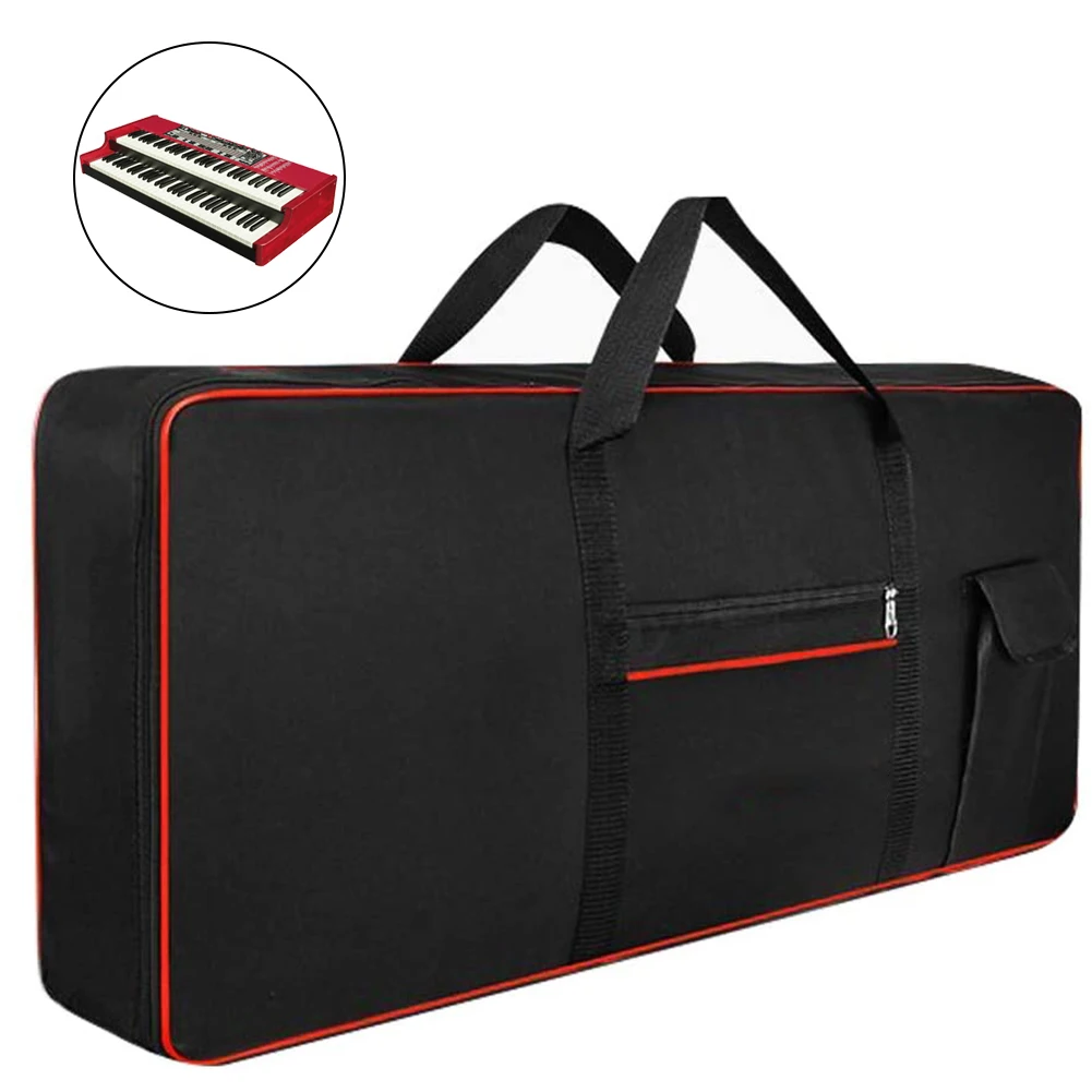 61 / 76 / 88 Key Keyboard Bag Double Shoulder Thickened Package Electric Piano Bag Portable Durable Piano Bag Waterproof 600D 2