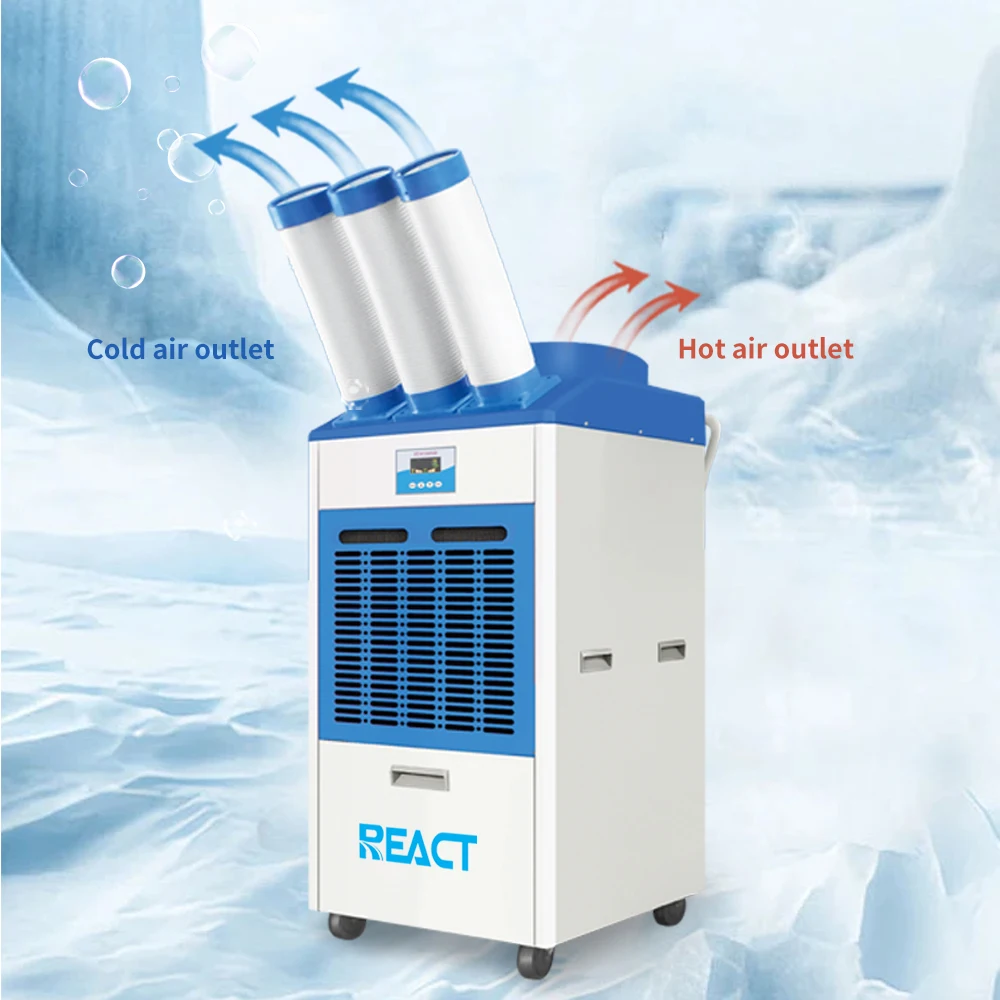 React Portable Air Conditioner Cooler 25000btu/H Commercial R32/R290 Standing Spot Cooler Air Condition for Tent