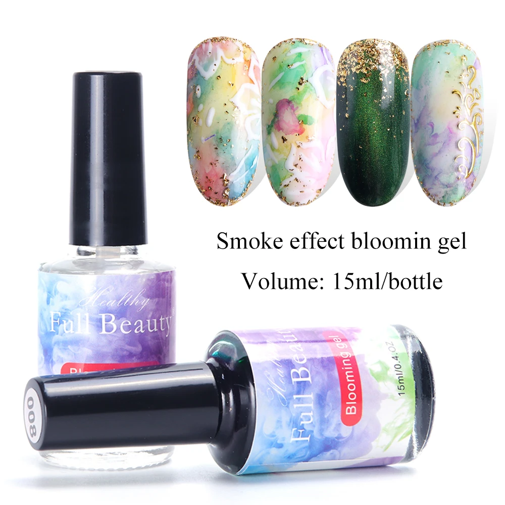 12pcs Nail Polish Watercolor Ink Blooming Gel Smudge Bubble Smoke Effect Nail Art DIY Marble Hybrid Varnish Manicure LY895-1