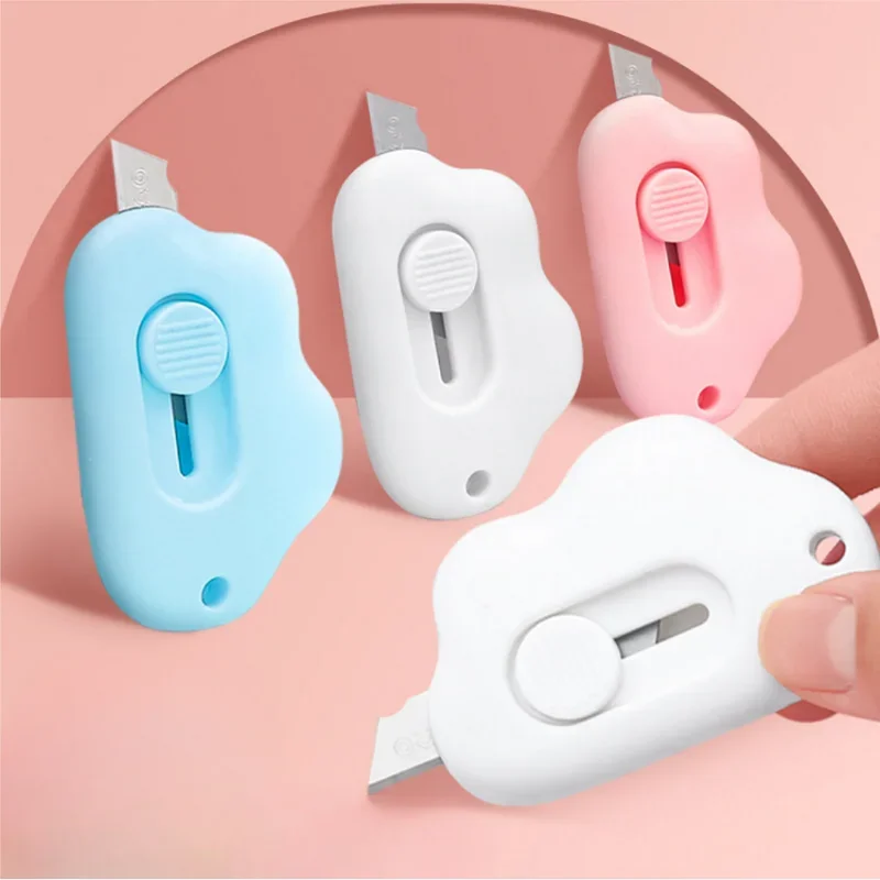 Cute Rabbit Cloud Color Mini Portable Utility Knife Paper Cutter Cutting Paper Razor Blade Office Stationery Cutting Supplies cutting knife,art knife,craft cutting tool,craft cutting blade