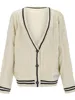 Vintage Star Print Knitted Cardigan Women's Sweaters Preppy Cute Button Up V Neck Long Sleeve Loose Coat Autumn Y2K Sweater 6