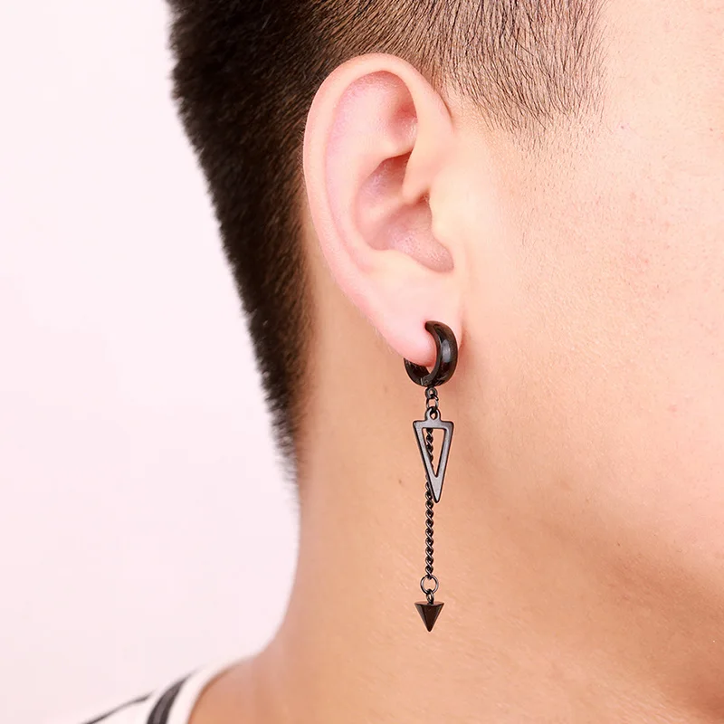 WKOUD Men Clip On Earrings Hiphop Punk Hypoallergenic Titanium Steel Ear Clip Earrings For Women No Piercing Man Accessories,ear clip earrings,clip earrings,ear clip,ear accessories