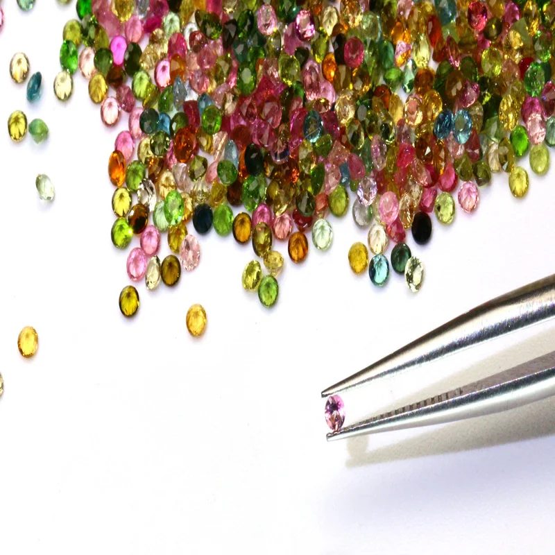 Factory Price Small Size Loose Gemstone Colorful 2.0-3.0mm Round Brilliant Cut Natural Tourmaline For Jewelry Making 4