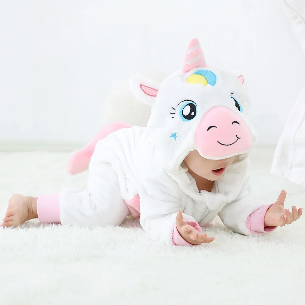 Kigurumi Anime Onesie Kids Unicorn Pajamas 1 2 3 4 Years Duck Bunny Owl Animal Cosplay Clothes Winter Soft Warm Children Pyjamas