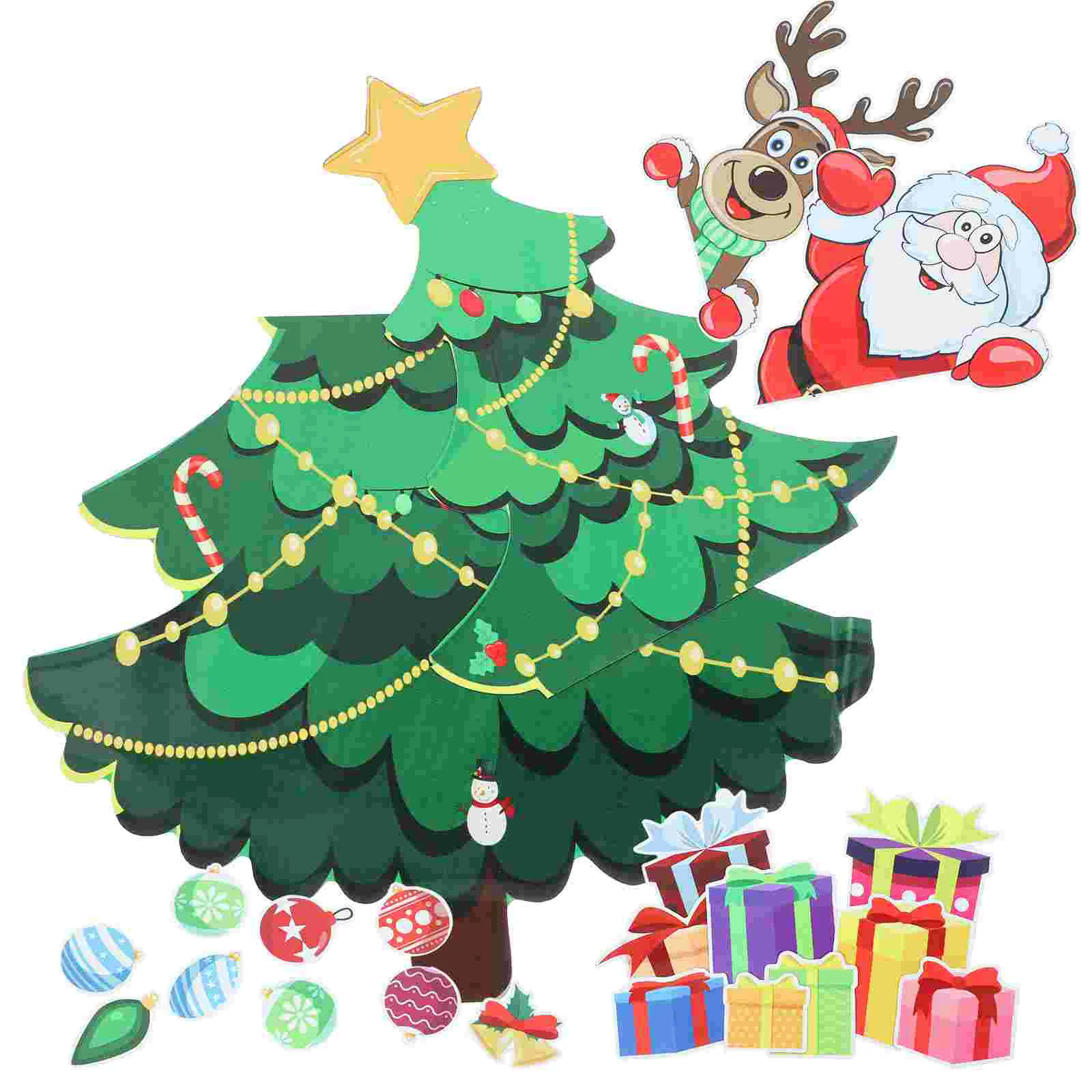 

Christmas Tree Refrigerator Magnetic Stickers Christmas Tree Decoration Festive Cartoon Magnetic Decor for Fridge Door Garage