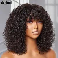 Jerry bouclés court Pixie Bob coupe perruques de cheveux humains avec frange pour les femmes porter pour aller péruvien mettre en évidence miel vague d'eau perruques 2