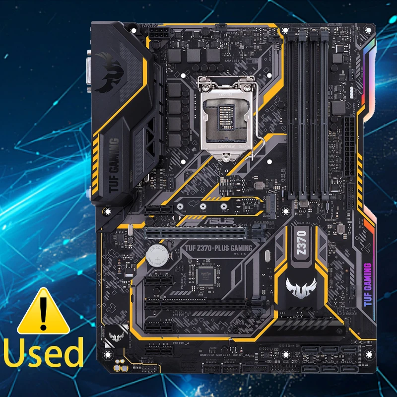 Chipset Scheda Madre Da Gioco Asus Tuf Z370-Plus Usato Intel Z370 Lga1151 Ddr4 Hdmi Dvi