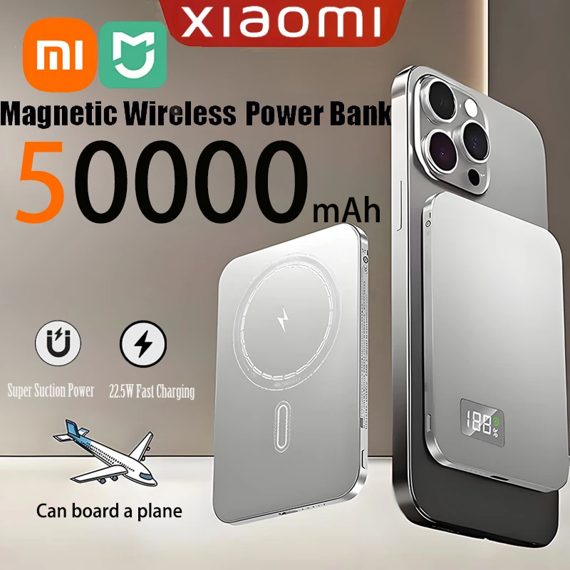 Xiaomi Mijia 50000mAh Portable magnétique sans fil PowerBank PD22.5W charge rapide batterie externe pour Magsafe pour iPhone Samsung