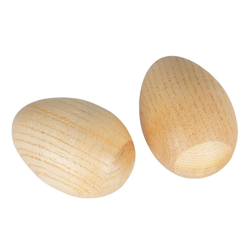 Egg Shakers Wooden Maracas Egg Shakers Musical Percussion Instrument Eggs 2pcs Beige