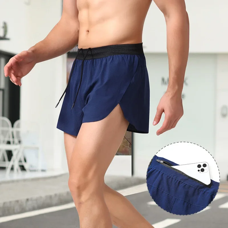 Men Double Deck Training Short Pant 2 in 1 Loose Fitness Gym Sports Shorts Beach Clothing Jogging Marathon Racing Running Shorts running shorts