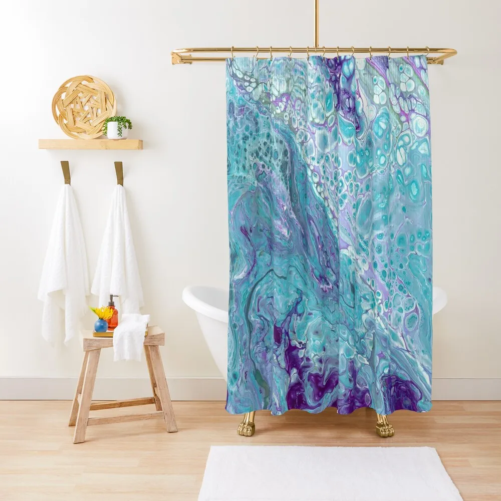 Turquoise and Purple Marble Shower Curtain Funny Shower For Bathroom Bathroom And Shower Curtain