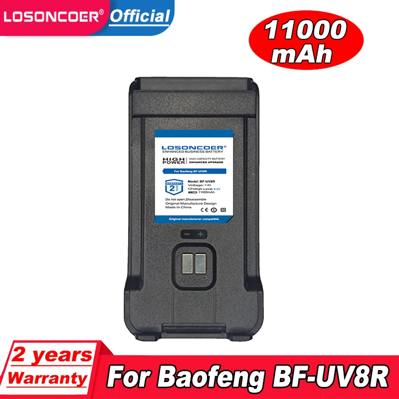 LOSONCOER 11000mAh Walkie Talkie Battery For UV 13 Pro Two Way Radio Li