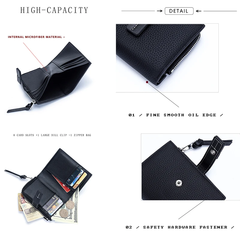 Small Wallet for Women Genuine Leather Short Card Holder Organizer Pocket Compact Bifold Ladies Mini Purse with Zip Coin Pocket
