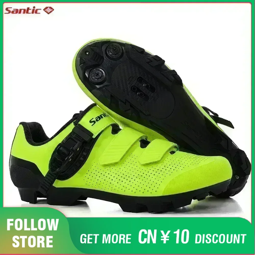 Santic Mountain Bike Lock Shoes for Men SPD Locking Shoes MTB Bike Accessories Breathable Self-Locking Unisex Cycling Sneakers cycling shoes bike lock shoes