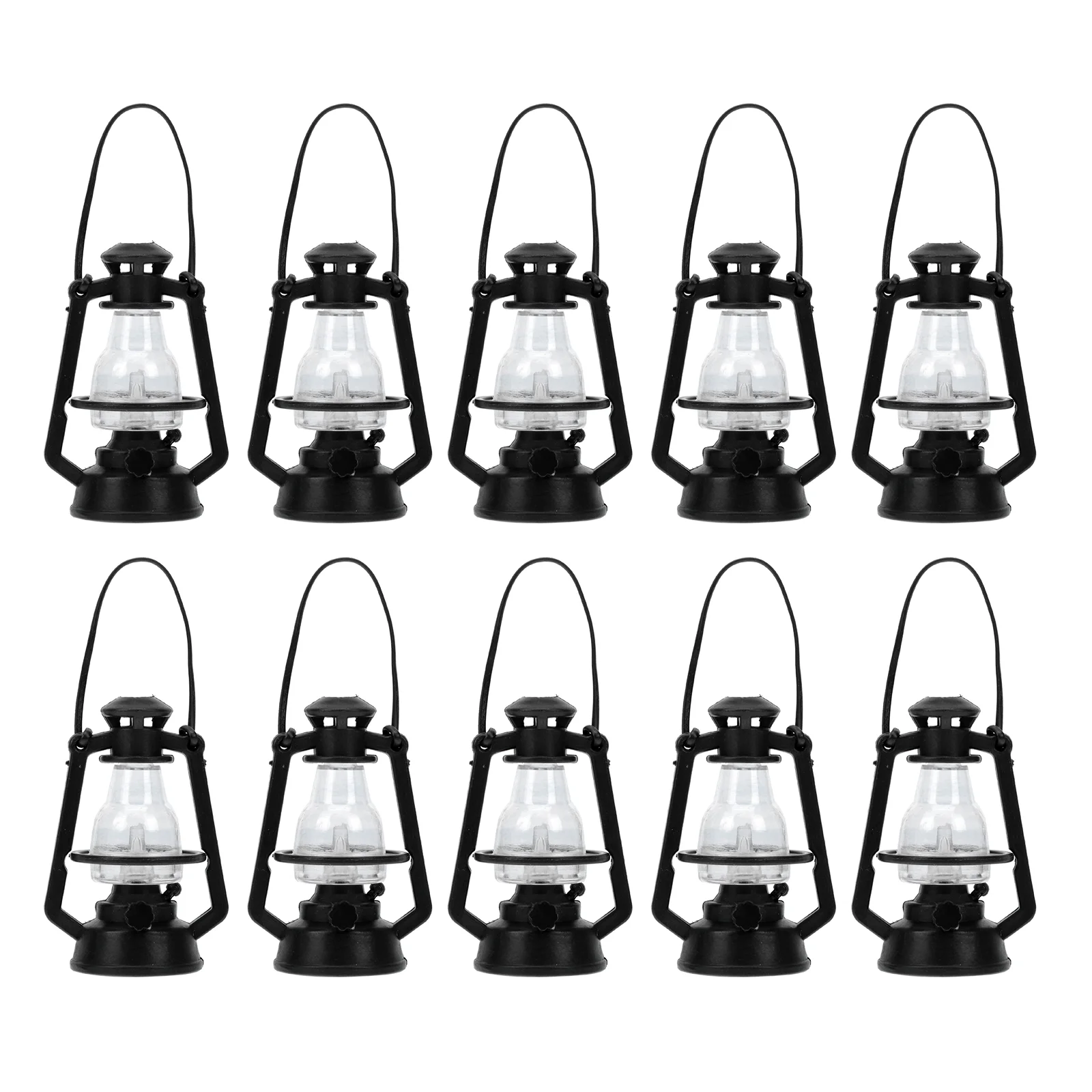 

10 Pcs Miniature Kerosene Lamp Decorative Lantern Oil Camping Accessories Small Lights Glass