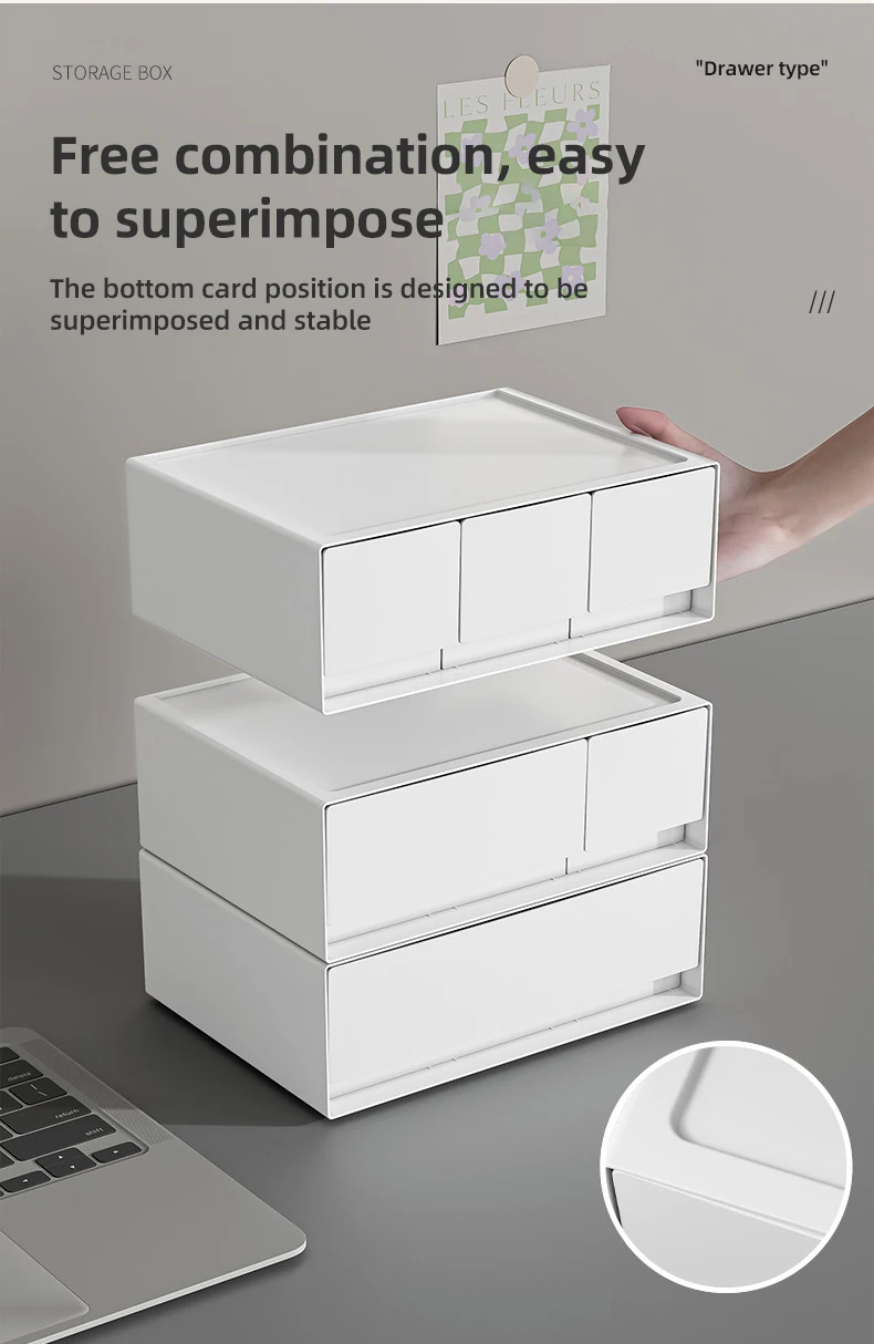 Description Picture 6 of itemMultilayer Drawer Style Makeup Storage Box Jewelry Organizer Bathroom Dormitory Desktop  Storage Lipstick Comb Makeup Brush Rack